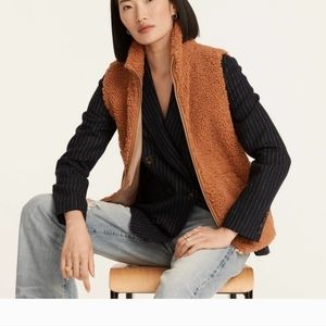 J.Crew Teddy Sherpa Vest Adole-Clay SZ.S